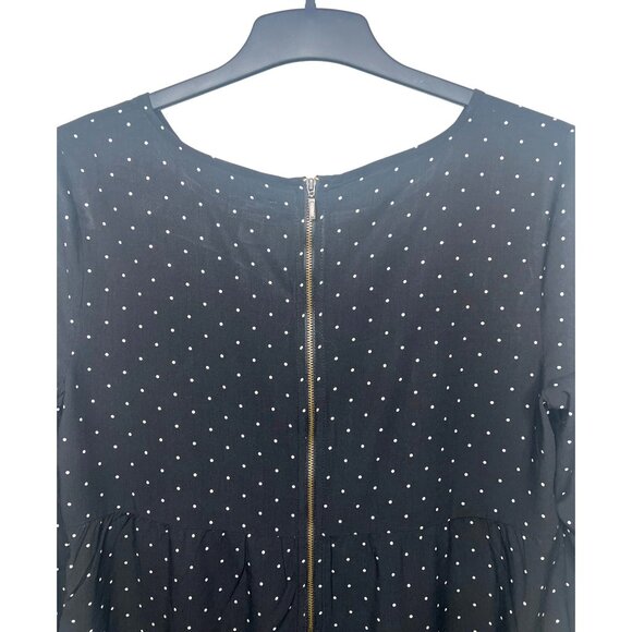 Old Navy Womens Black Polka Dot Dress With Back Zipper Detail Size Large - Picture 8 of 11
